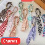 Scarf-Chain Wristlet & Bag Charm – Floral, Leopard & Geometric Fabric Bag Charms