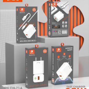 Rivano RN CH-71A 25W Super Fast Charger with Micro-USB (V8) Cable – Smart Chip Technology & Over-Heat Protection