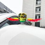 Whimsical Wind-Powered Car Ornament – Flapping Bird Dashboard & Wing Mirror Decor