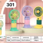 Model 301 Portable Mini Handheld Fan - 150mAh Rechargeable Battery, Flower Design 2-in-1 Desk & Travel Fan, Compact USB Powered Personal Cooler