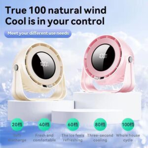 100-Speed Turbo Portable Circulation Fan - Digital LED Display, Ultra-Quiet Natural Wind, High-Speed Air Cooling for Home & Office
