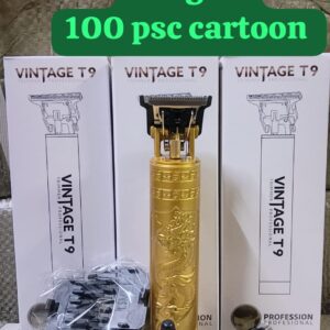 Vintage T9 Professional Hair Trimmer - Gold Dragon Engraved Cordless Edger & Outliner