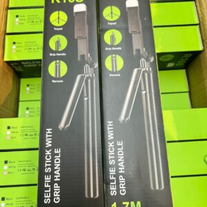 R16S 1.7M Selfie Stick Tripod with Fill Light, Bluetooth Remote & Grip Handle