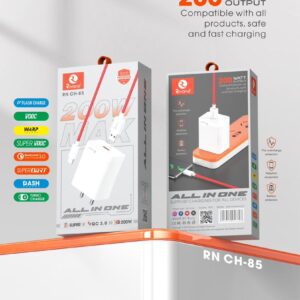 Rivano RN CH-85 200W All-In-One Super Fast Charger – The Ultimate Universal Charging Solution