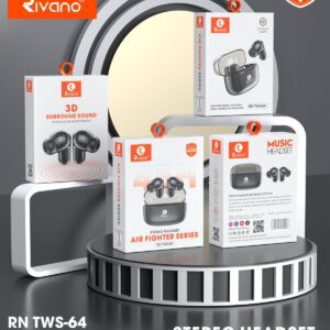 Rivano RN TWS-64 Air Fighter Series – Premium 3D Surround Sound Wireless Stereo Headset