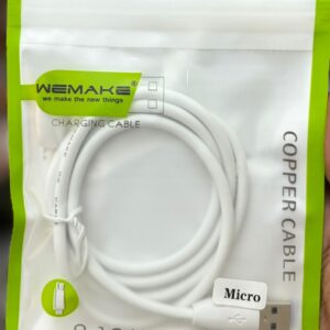 WEMAKE 2.1A Fast Charging Micro USB Cable – High-Speed Data Sync Pure Copper Cable (White)