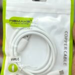 WEMAKE 2.1A Fast Charging Tyep C USB Cable – High-Speed Data Sync Pure Copper Cable (White)