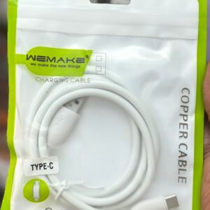 WEMAKE 2.1A Fast Charging Tyep C USB Cable – High-Speed Data Sync Pure Copper Cable (White)