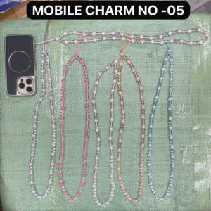 05 Long Beaded Mobile Phone Charm Strap - Pastel Crystal Crossbody Lanyard for iPhone & Android - Y2K Boho Neck Strap Keychain